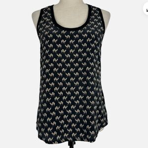 Joie Black and Tan Camel Print Tank Top